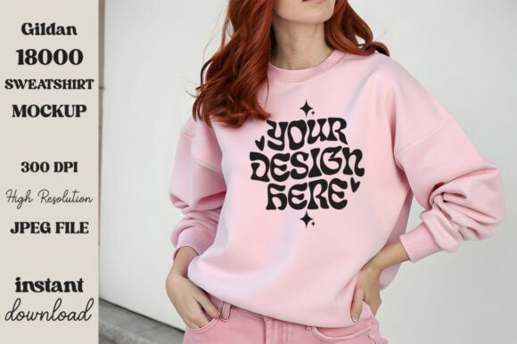 Download Gildan 18000 Sweatshirt Light Pink Mocku - Premium Resources